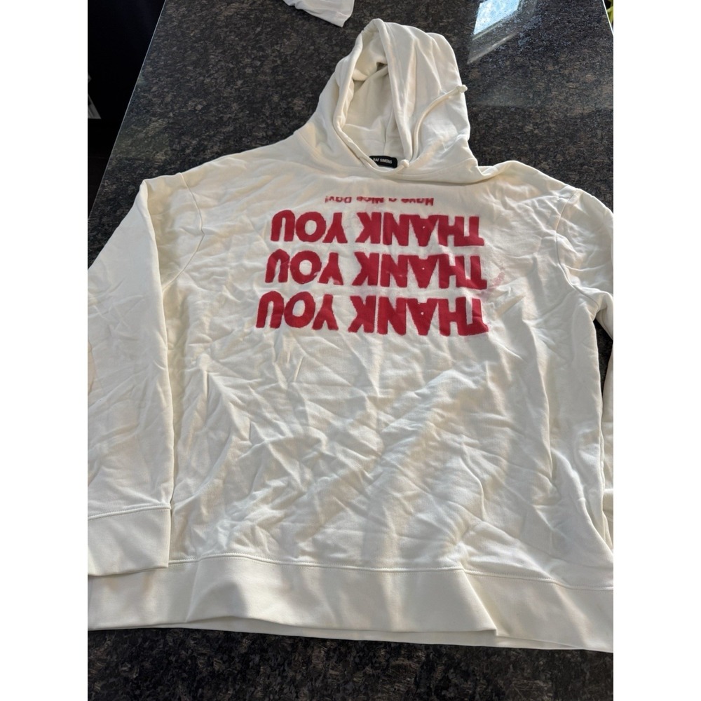 RAF‎ Simons Thank You Pullover Hoodie Jumper Size Large